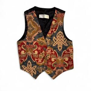 vtg 70s 80s 90s tapestry boho hippie indie festival vest